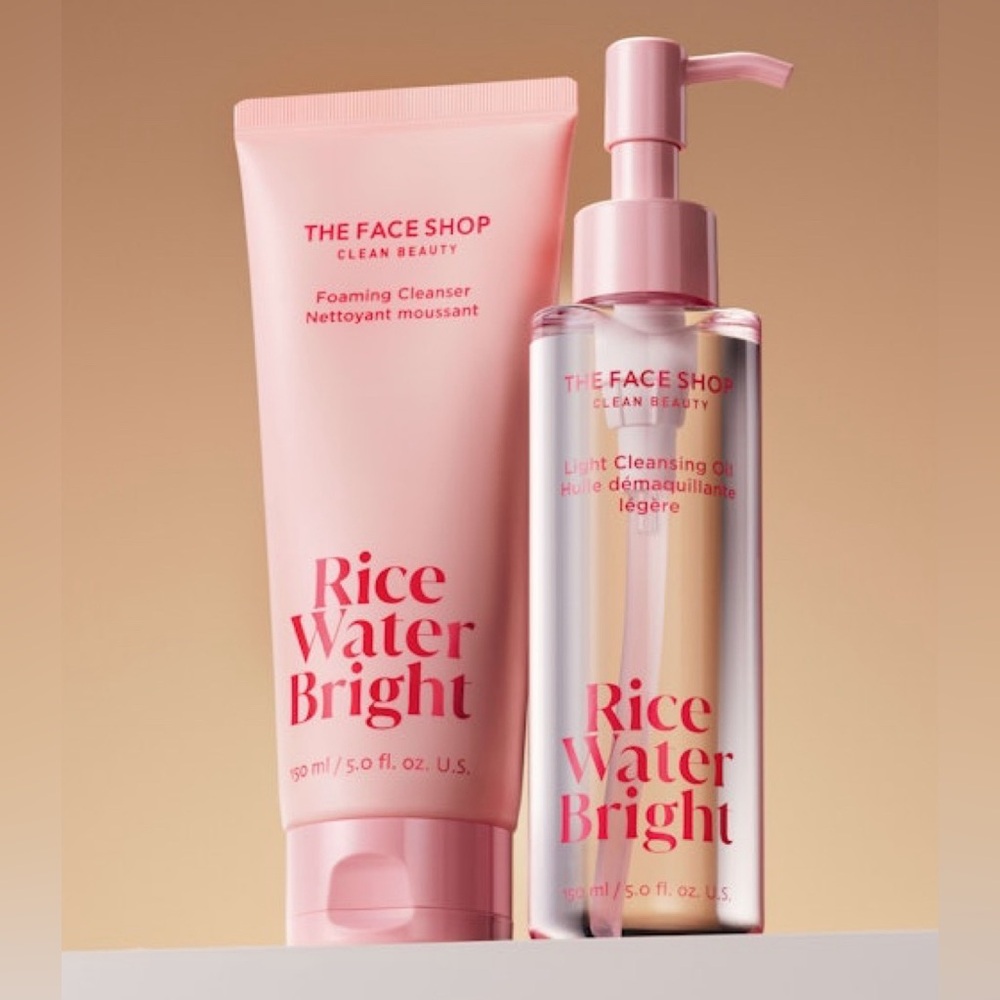 The Face Shop Rice Water Bright Foaming Cleanser + Cleansing Oil